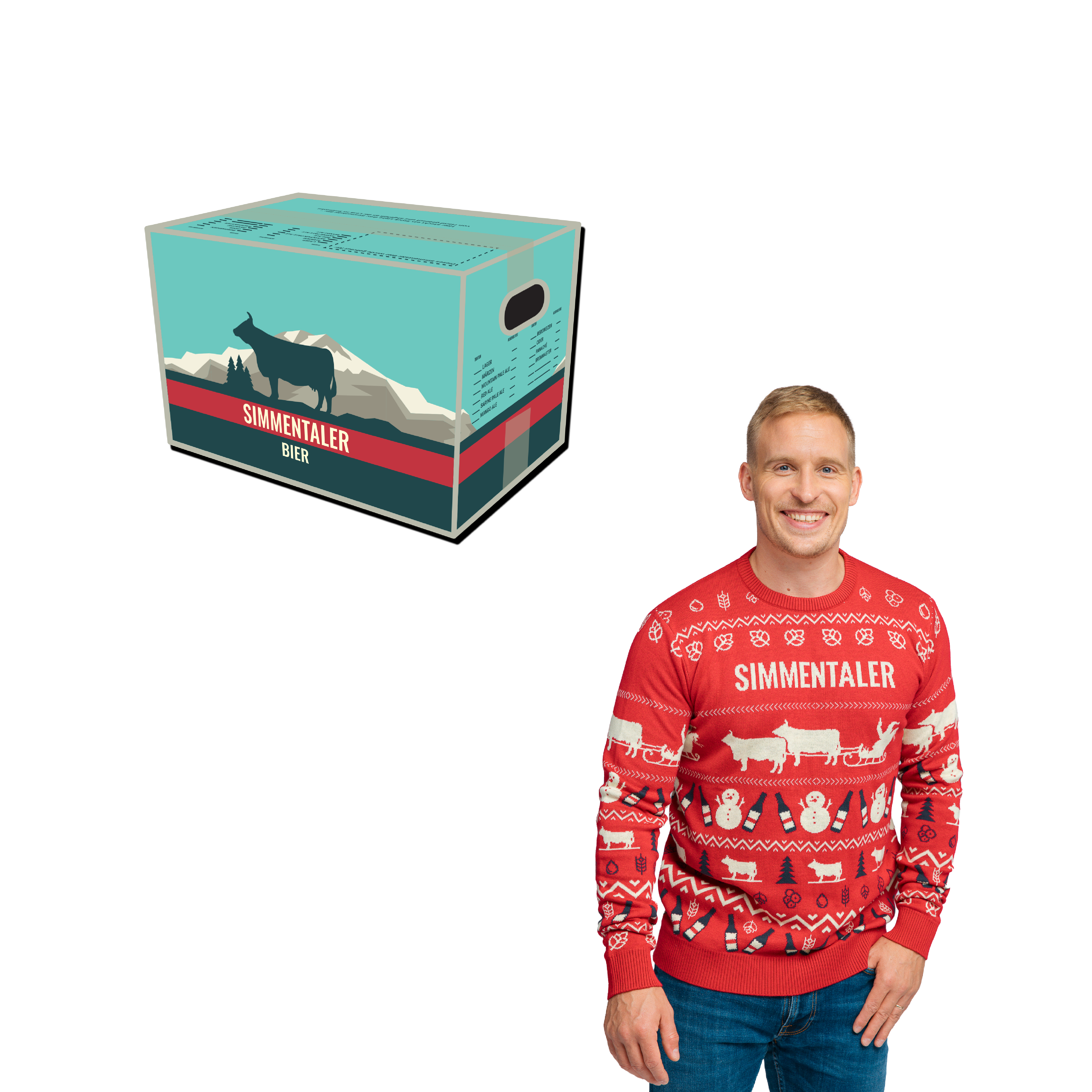 Weihnachtspullover Unisex mit 24er Mischkiste